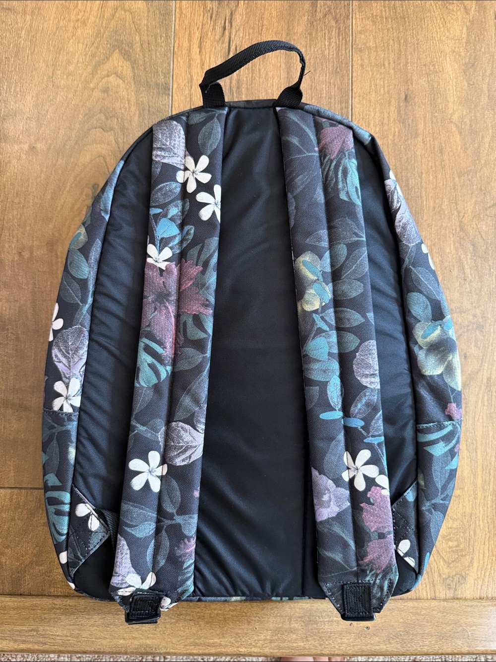 Dakine Black Floral Backpack with Teal, Mauve & White Accents - Picture 4 of 6